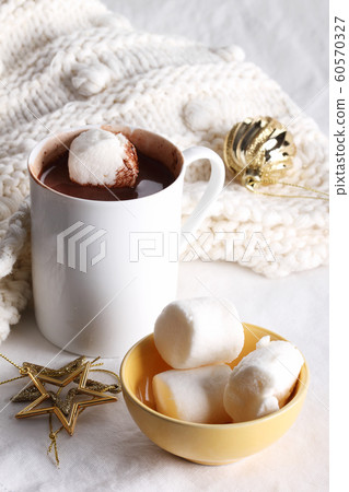 hot chocolate drink with celebration decorations hot chocolate drink with celebration decorations 60570327