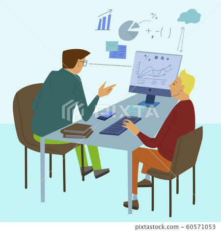 Business people discuss, colleagues sitting at 60571053