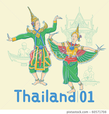 插图素材: 泰国传统舞蹈舞者 查看全部