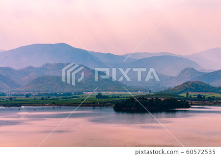 Landscape view of the large reservoir before Landscape view of the large reservoir before 60572535