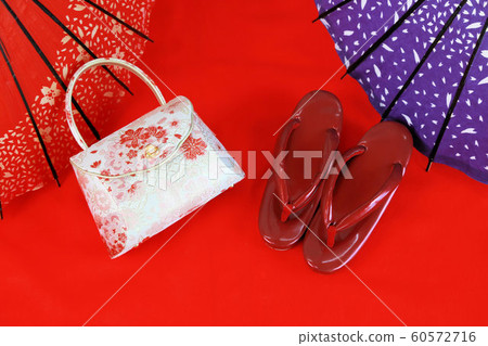 Japanese Sandals Zori And Kimono Bag Stock Illustration - Download