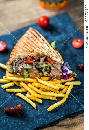 Doner kebab with vegetables 60572963
