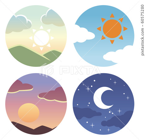 Morning, noon, evening circle icon - Stock Illustration [60575280] - PIXTA