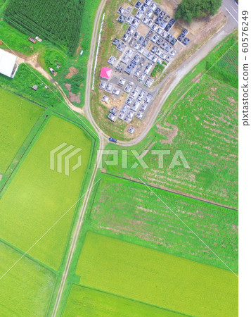 Countryside / cemetery-drone aerial photography (Tenda Basin / Zao-cho, Karita-gun, Miyagi) Countryside / cemetery-drone aerial photography (Tenda Basin / Zao-cho, Karita-gun, Miyagi) 60576249