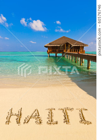 Word Haiti on beach 60576746