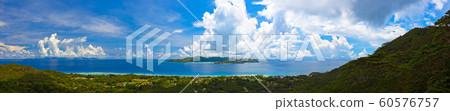 Panorama of island Praslin and Mahe at Seychelles Panorama of island Praslin and Mahe at Seychelles 60576757