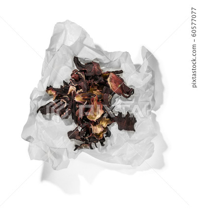 Hibiscus tea for making a drink on a white background Hibiscus tea for making a drink on a white background 60577077
