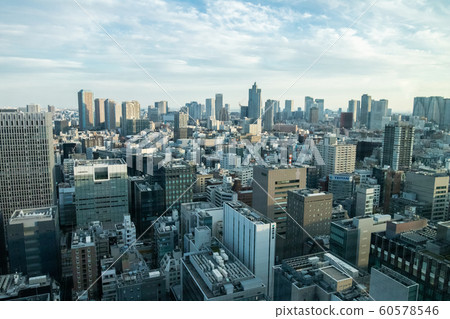 從京橋附近的高層建築看的東京城市景觀建築 60578546