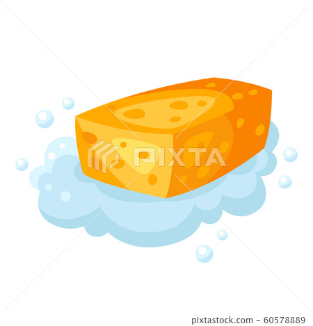Illustration of soap foam sponge. Illustration of soap foam sponge. 60578889