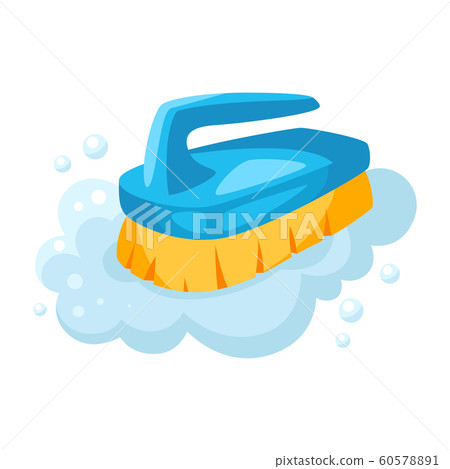 Illustration of soap foam brush. Illustration of soap foam brush. 60578891