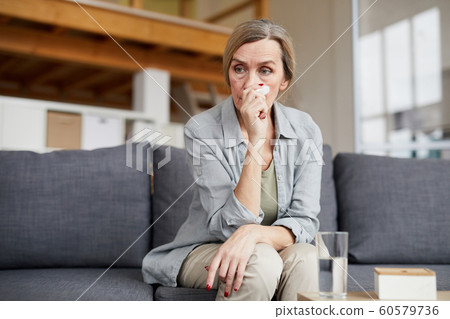 Mature Woman Crying Alone 60579736