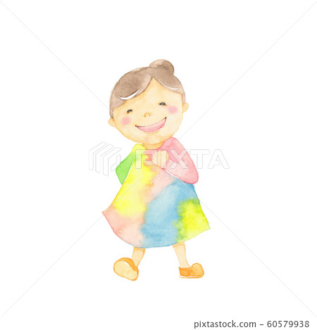 彩虹色穿裙子的女孩 60579938