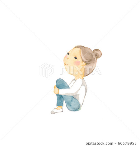 Triangle sitting girl 60579953