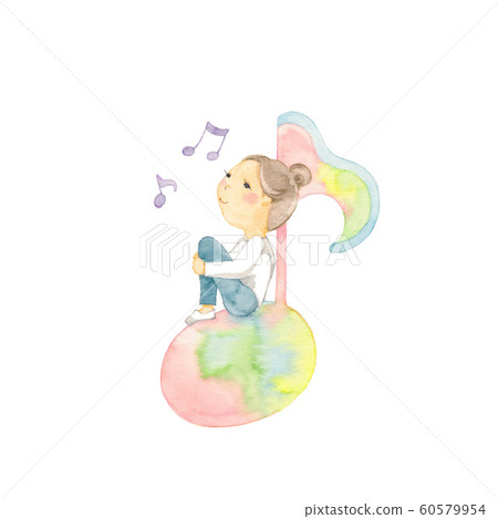 女孩騎柔和的筆記 女孩騎柔和的筆記 60579954