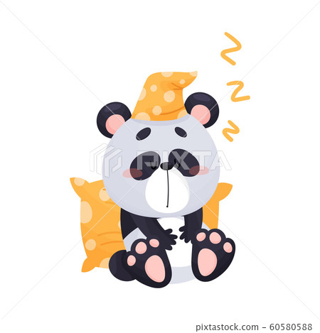 Cute Panda Cartoon Character Sleeping in... - Stock Illustration [60580588]  - PIXTA