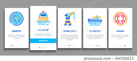 Marine Port Transport Onboarding Elements Icons Set Vector Marine Port Transport Onboarding Elements Icons Set Vector 60580815