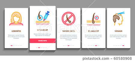 Hair Transplantation Onboarding Elements Icons Set Vector 60580908