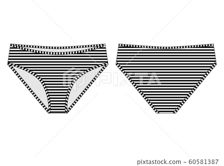 Technical sketch girls lingerie in striped fabric. Technical sketch girls lingerie in striped fabric. 60581387