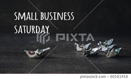 Small business Saturday concept. Many Origami 60581458