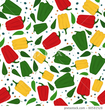 Abstract bell pepper seamless pattern on white Abstract bell pepper seamless pattern on white 60581528