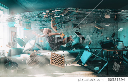 image of a little girl floating in the water image of a little girl floating in the water 60581894