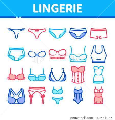 Lingerie Bras Panties Collection Icons Set Vector Lingerie Bras Panties Collection Icons Set Vector 60581986