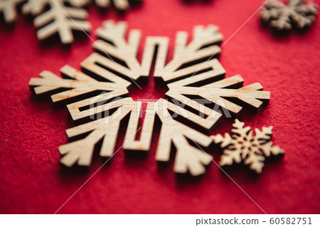 Winter holiday background with handmade wooden 60582751