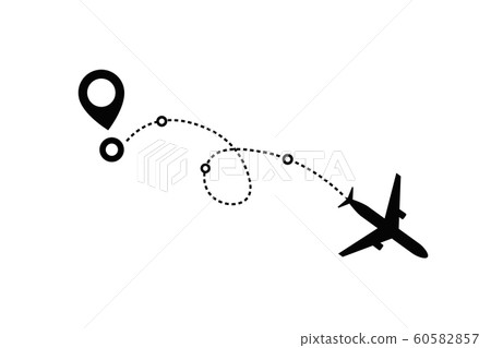 Airplane line path route - Stock Illustration [60582857] - PIXTA