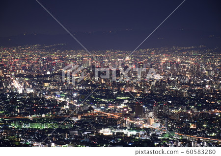 Osaka night view from Osaka Ikoma Bokura no Hiroba Osaka night view from Osaka Ikoma Bokura no Hiroba 60583280