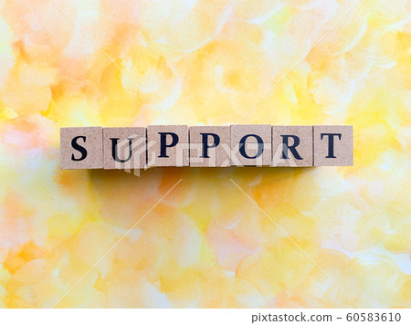英文字母SUPPORT和水彩日本紙 60583610