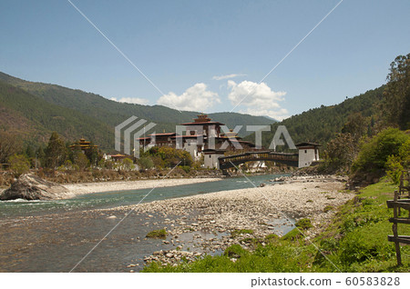 Traditional building in Punakha Dzong, Bhutan 60583828