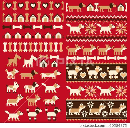 Dog's Nordic Pattern, 60584875