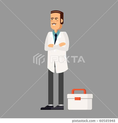 Handsome male doctor with beard and glasses Handsome male doctor with beard and glasses 60585948