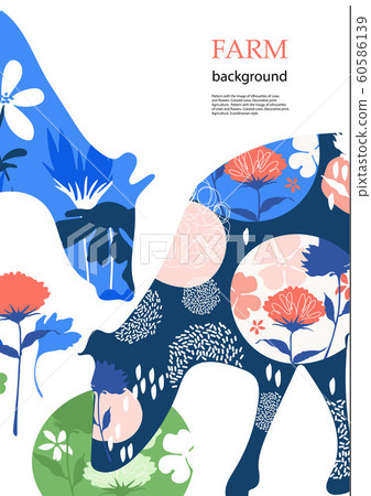 Sample brochure. Agricultural background. Cows in the pasture. 60586139