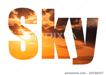 Inscription sky on the background of clouds Inscription sky on the background of clouds 60586447
