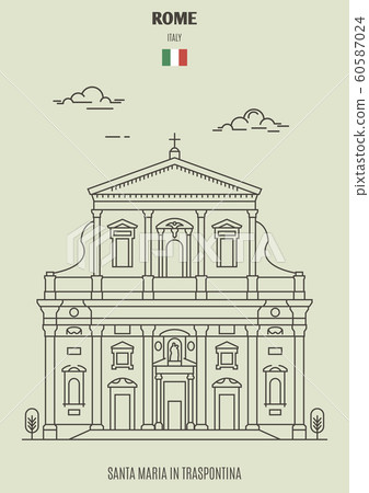 Santa Maria in Traspontina, Rome, Italy. - Stock Illustration [60587024 ...