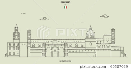 Palermo cathedral, Italy. Landmark icon 60587029