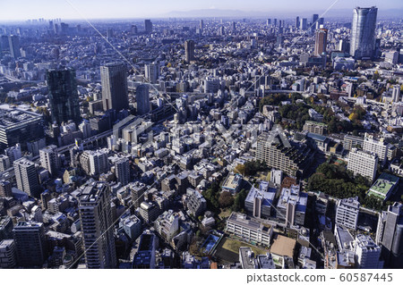從東京鐵塔天文台眺望東京市區,朝澀谷區 從東京鐵塔天文台眺望東京市區,朝澀谷區 60587445