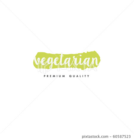 Vegetarian natural product icons and elements collection for food market, ecommerce, organic products promotion, healthy life and premium quality food and drink. 60587523