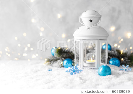 White lantern with candle White lantern with candle 60589089