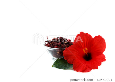 Red hibiscus dried flowers Red hibiscus dried flowers 60589095