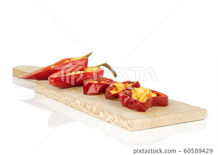 Hot pickled pepper isolated on white 60589429