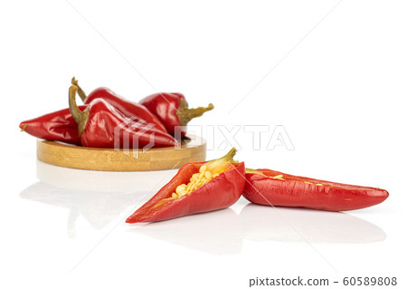 Hot pickled pepper isolated on white 60589808