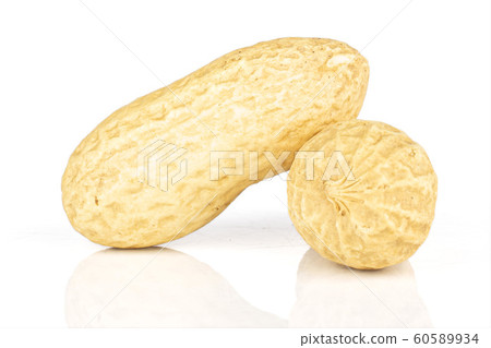 Tasty beige peanut isolated on white 60589934