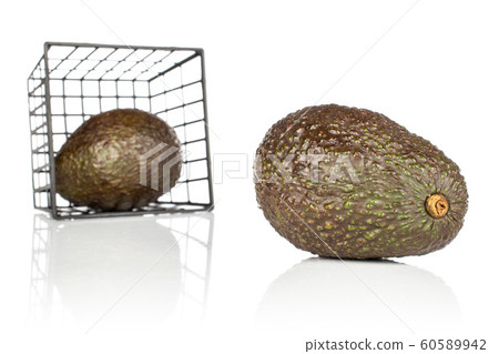 Fresh green avocado isolated on white Fresh green avocado isolated on white 60589942
