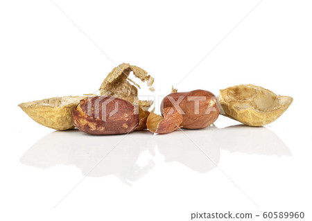 Tasty beige peanut isolated on white 60589960