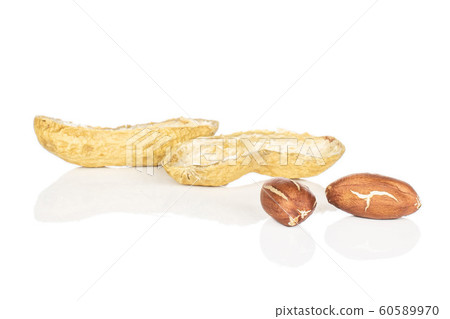 Tasty beige peanut isolated on white 60589970