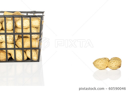 Tasty beige peanut isolated on white 60590046