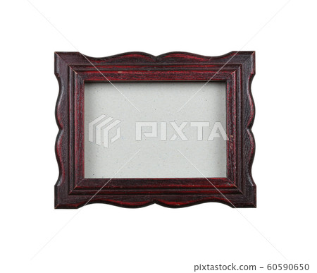 Old wood photo frame blank isolated on white background. Old wood photo frame blank isolated on white background. 60590650