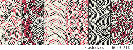 Set of organic seamless patterns with rounded... - Stock Illustration ...